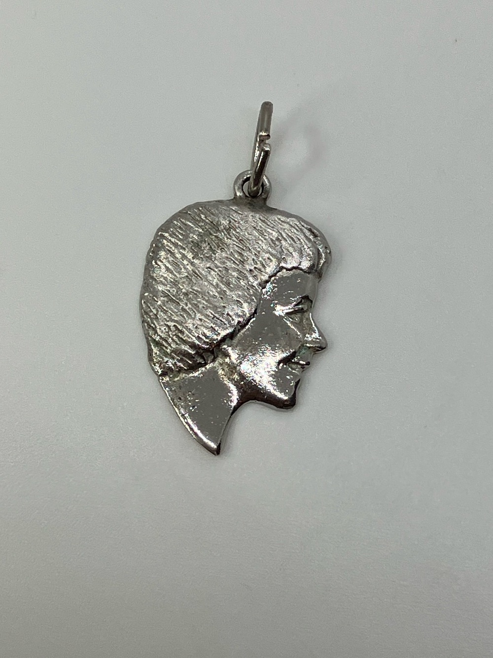 Vtg 925 Sterling Silver Woman Lady Side Profile Cameo Style Charm